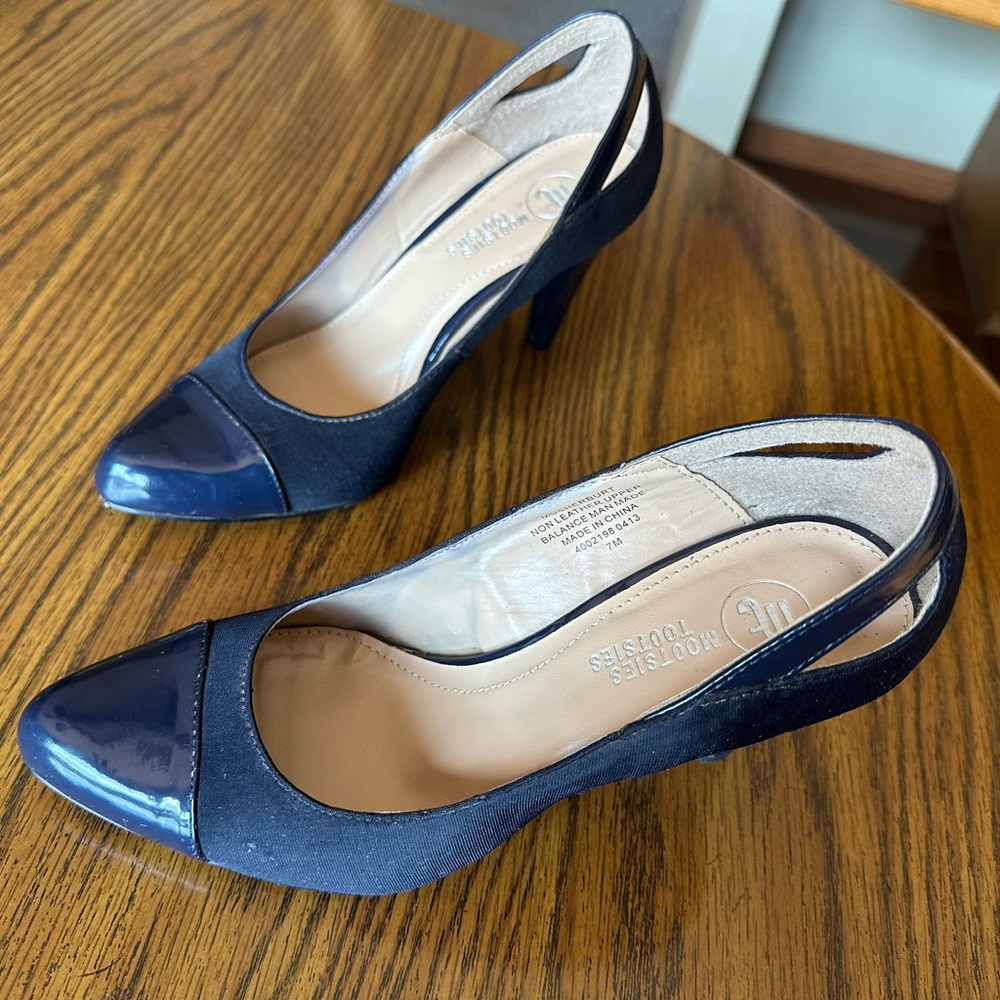 Navy Slingback Heels